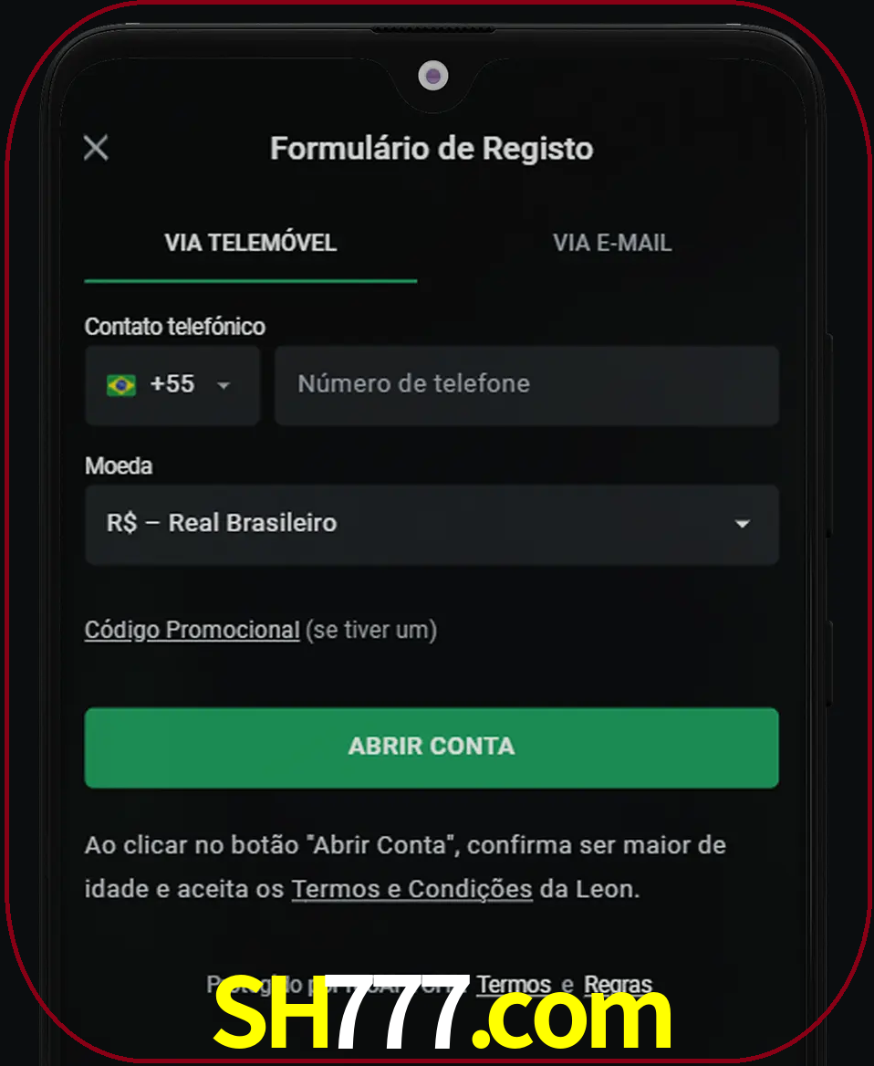 Abra o aplicativo e inicie o processo de registro.